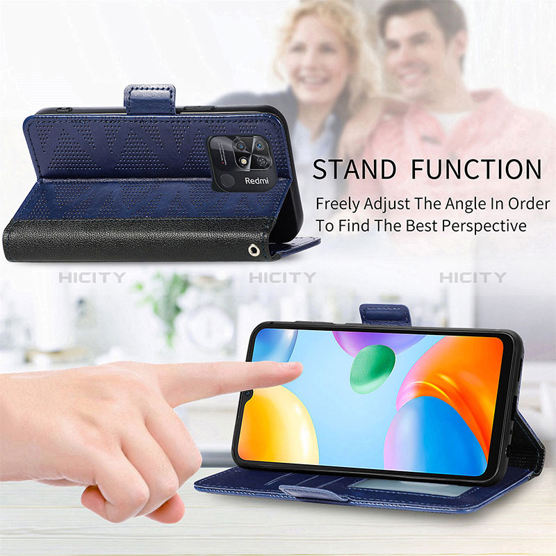 Funda de Cuero Cartera con Soporte Carcasa S03D para Xiaomi Redmi 10 Power