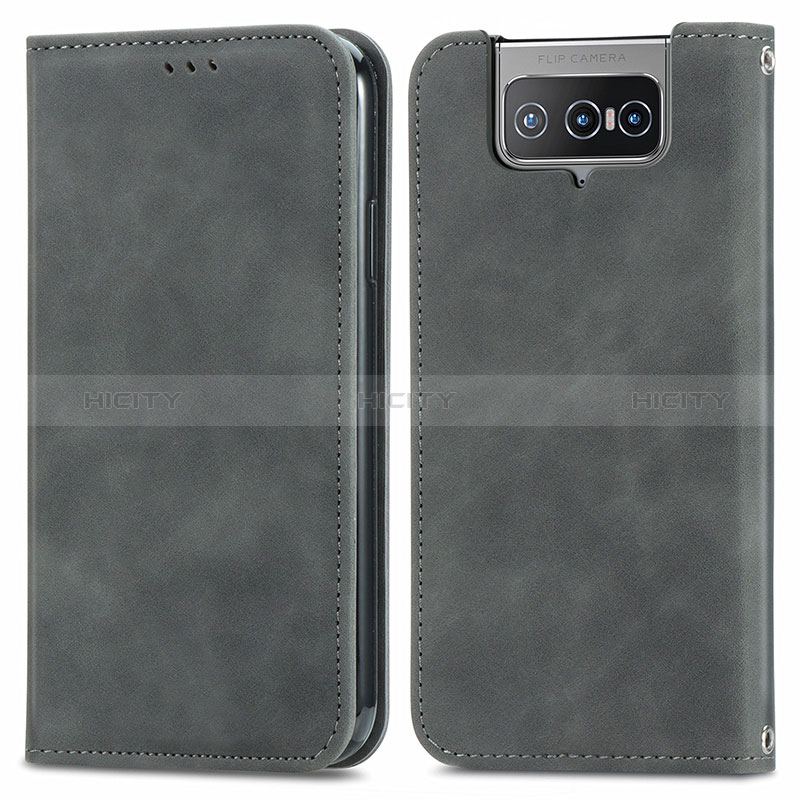 Funda de Cuero Cartera con Soporte Carcasa S04D para Asus Zenfone 7 Pro ZS671KS