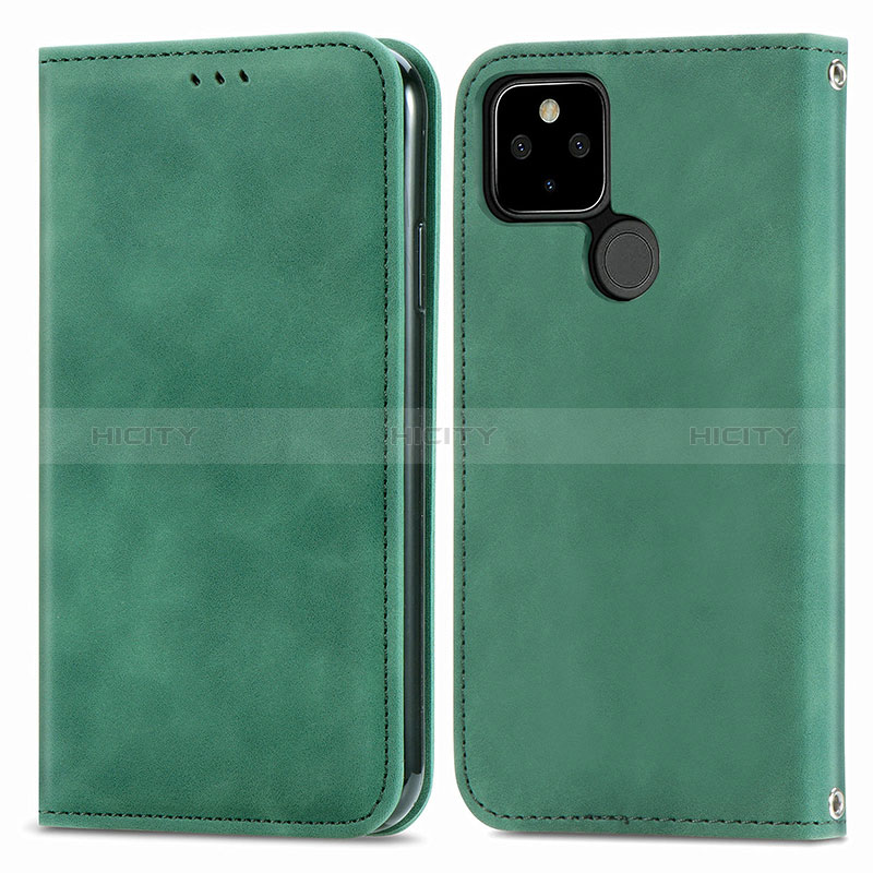 Funda de Cuero Cartera con Soporte Carcasa S04D para Google Pixel 5a 5G