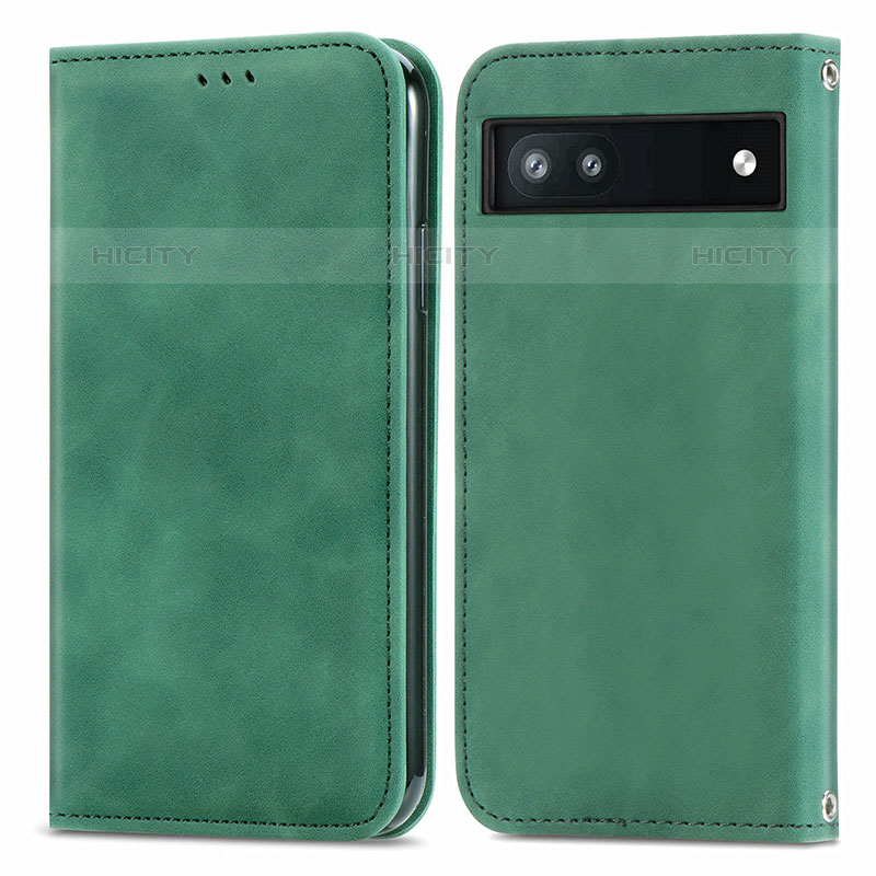 Funda de Cuero Cartera con Soporte Carcasa S04D para Google Pixel 6a 5G