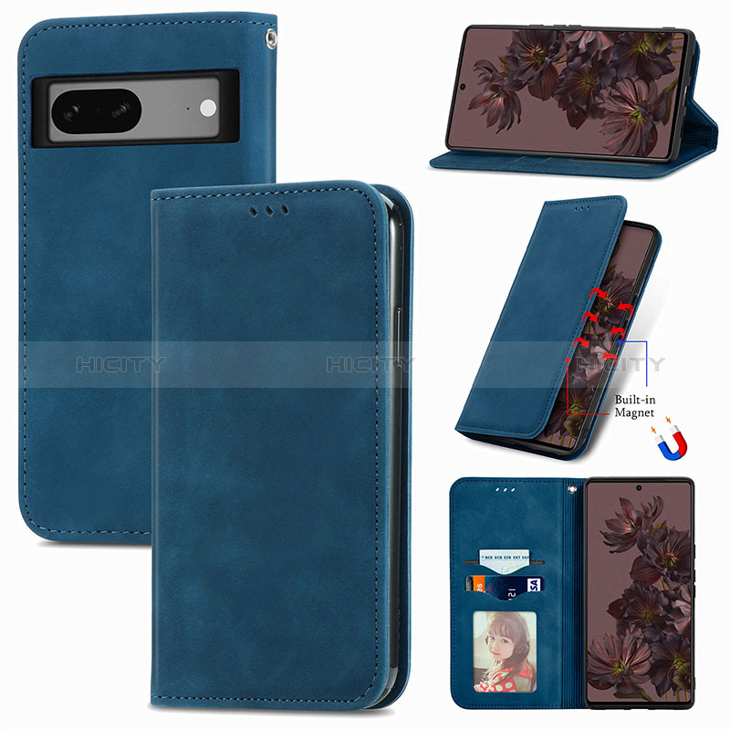 Funda de Cuero Cartera con Soporte Carcasa S04D para Google Pixel 7 5G