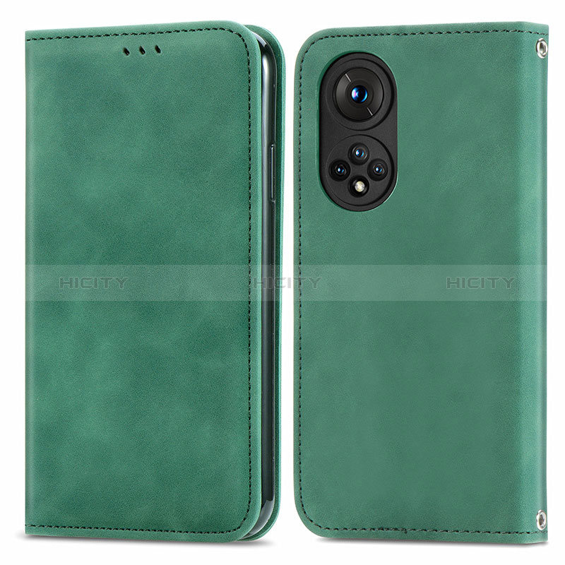 Funda de Cuero Cartera con Soporte Carcasa S04D para Huawei Honor 50 5G Verde