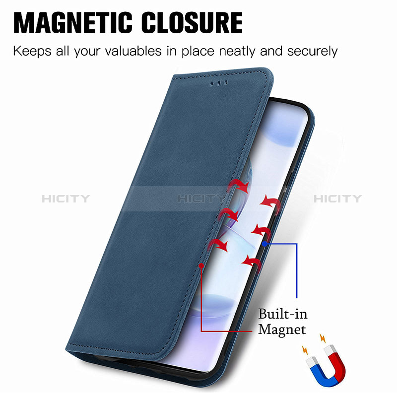 Funda de Cuero Cartera con Soporte Carcasa S04D para Huawei Honor 50 Pro 5G