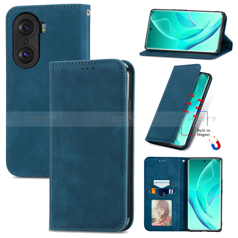 Funda de Cuero Cartera con Soporte Carcasa S04D para Huawei Honor 60 5G