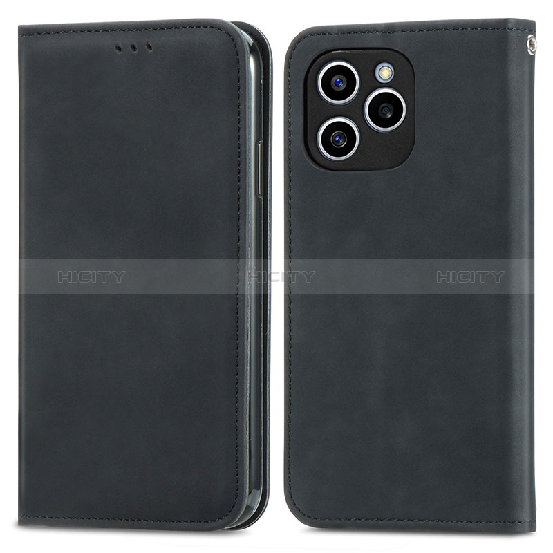 Funda de Cuero Cartera con Soporte Carcasa S04D para Huawei Honor 60 SE 5G Negro