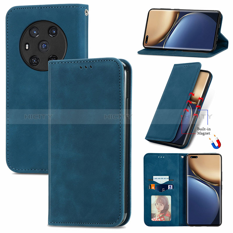 Funda de Cuero Cartera con Soporte Carcasa S04D para Huawei Honor Magic3 5G