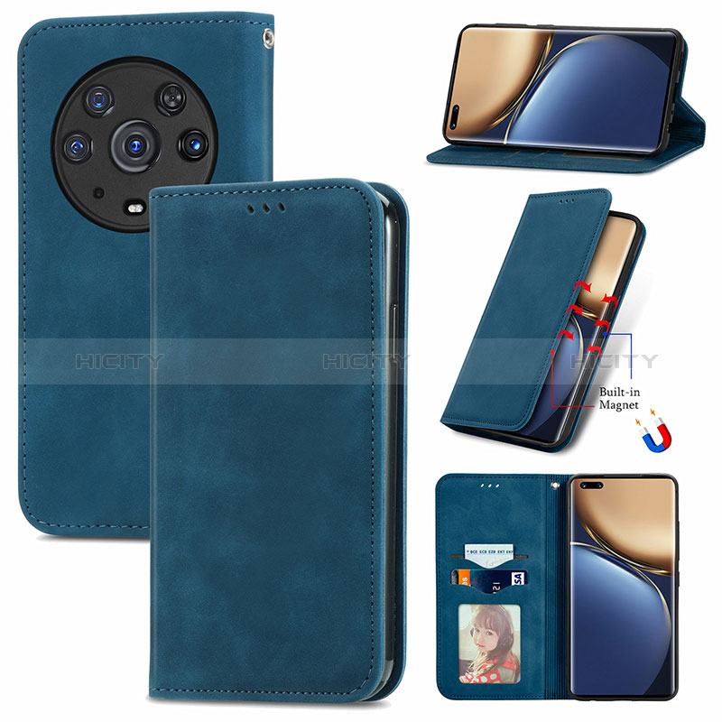 Funda de Cuero Cartera con Soporte Carcasa S04D para Huawei Honor Magic3 Pro 5G