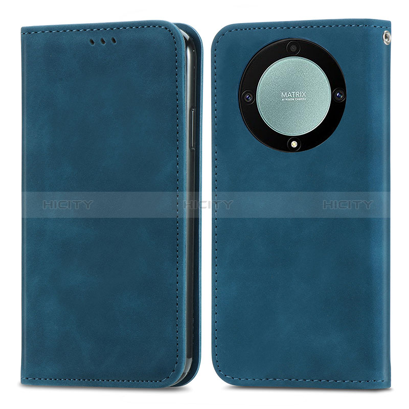 Funda de Cuero Cartera con Soporte Carcasa S04D para Huawei Honor Magic5 Lite 5G Azul