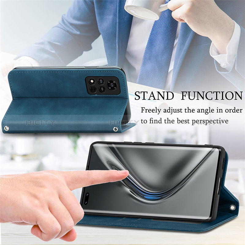 Funda de Cuero Cartera con Soporte Carcasa S04D para Huawei Honor V40 5G