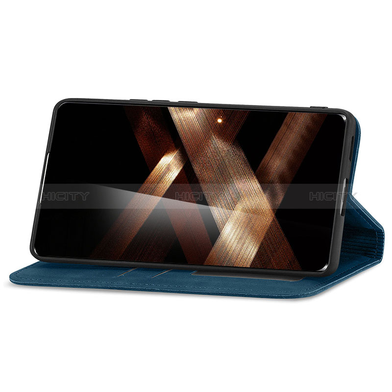 Funda de Cuero Cartera con Soporte Carcasa S04D para Huawei Honor X7b