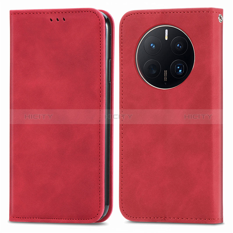 Funda de Cuero Cartera con Soporte Carcasa S04D para Huawei Mate 50 Pro Rojo