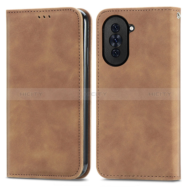 Funda de Cuero Cartera con Soporte Carcasa S04D para Huawei Nova 10 Marron