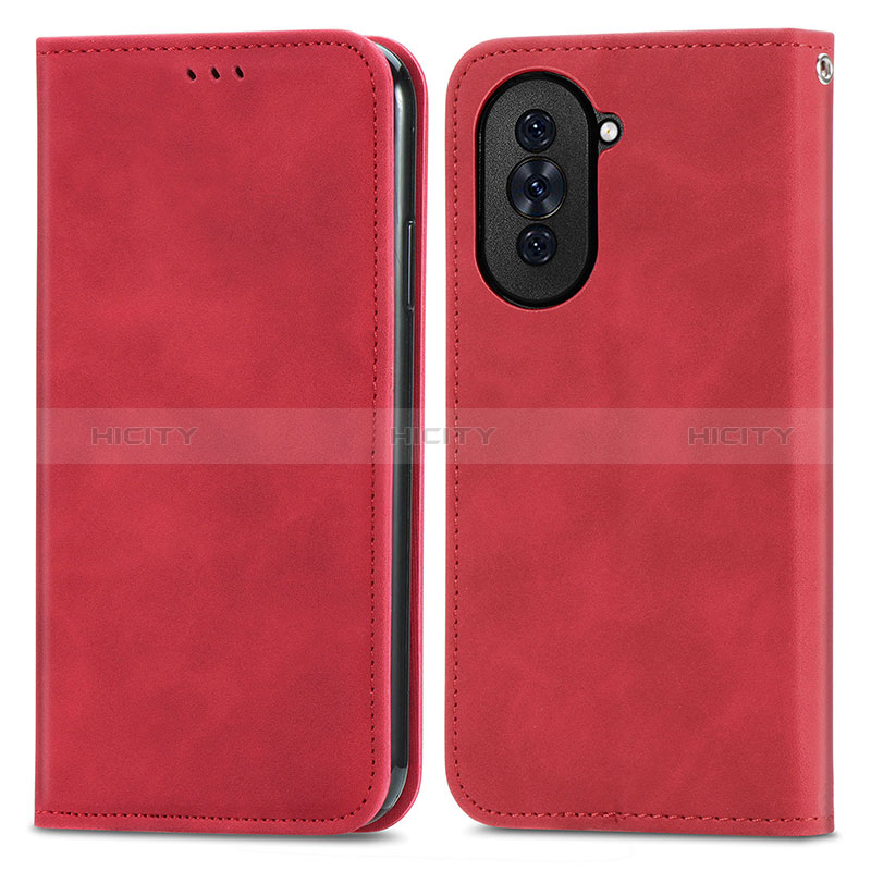 Funda de Cuero Cartera con Soporte Carcasa S04D para Huawei Nova 10 Rojo