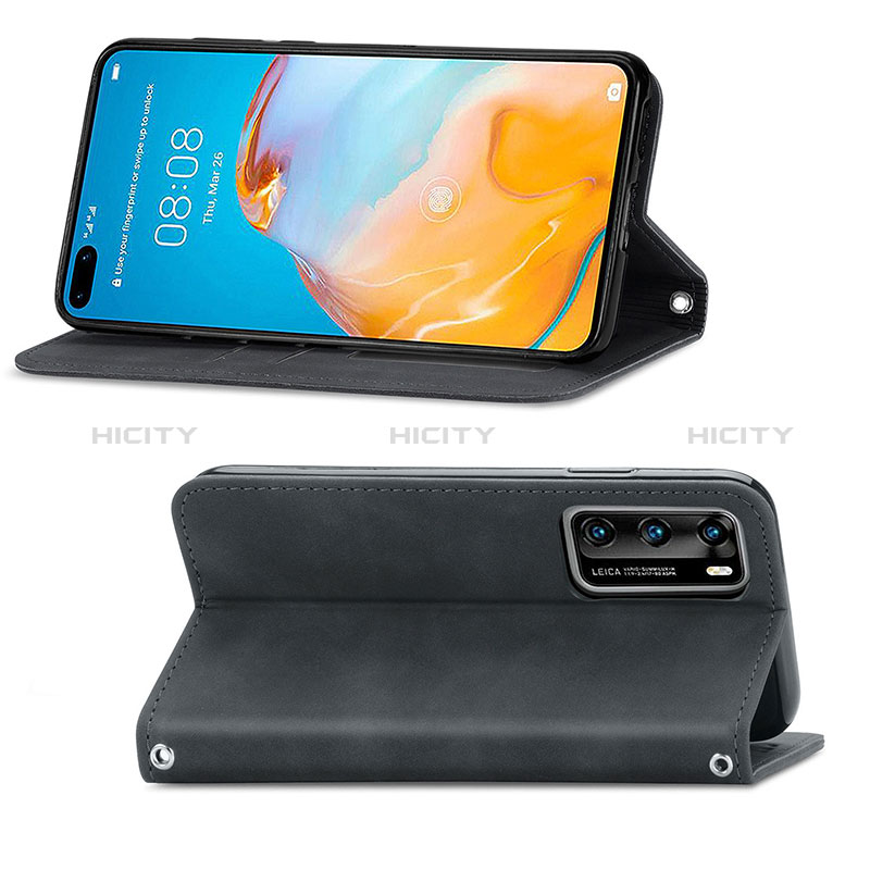 Funda de Cuero Cartera con Soporte Carcasa S04D para Huawei P40