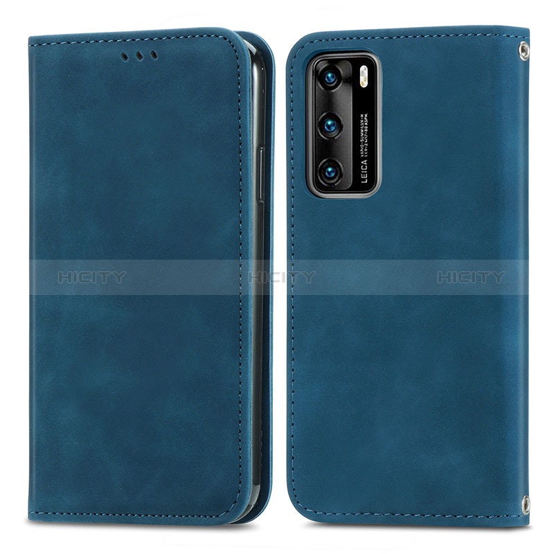 Funda de Cuero Cartera con Soporte Carcasa S04D para Huawei P40