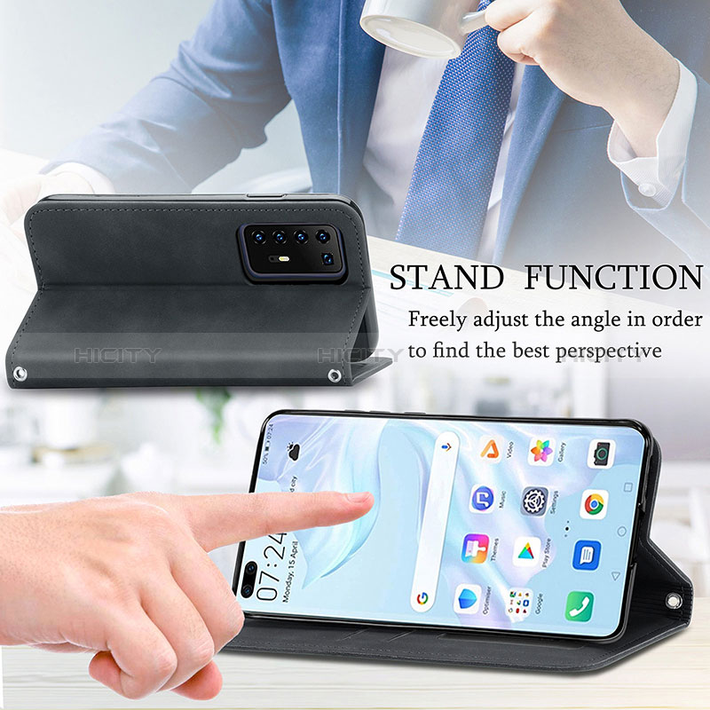 Funda de Cuero Cartera con Soporte Carcasa S04D para Huawei P40 Pro