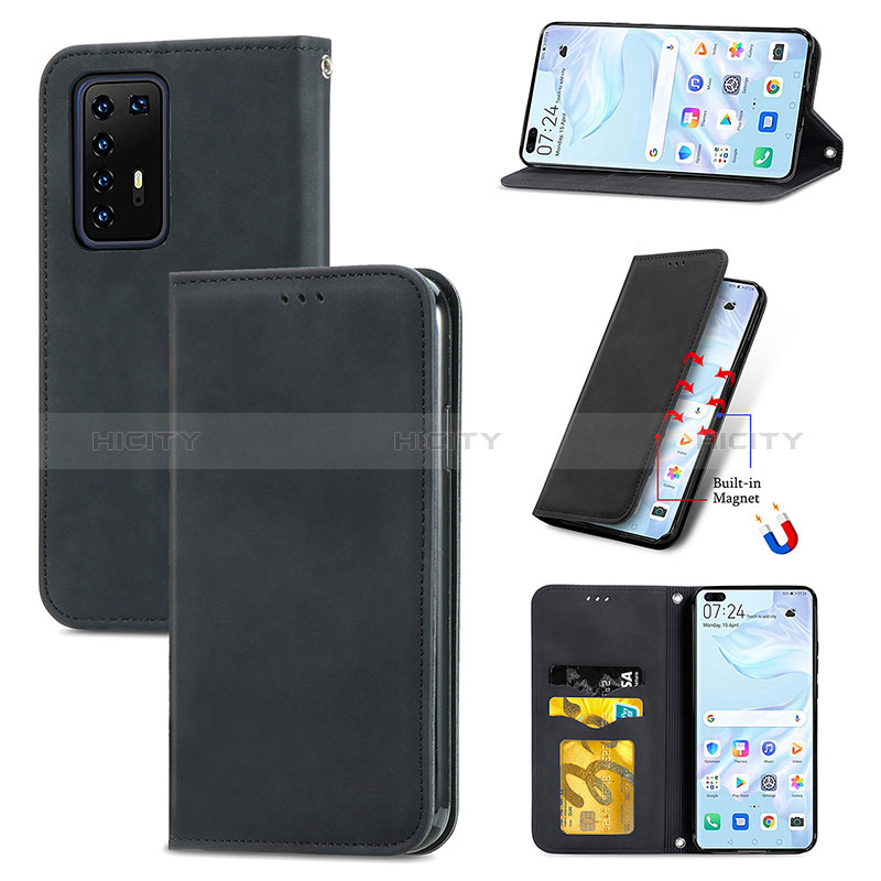 Funda de Cuero Cartera con Soporte Carcasa S04D para Huawei P40 Pro