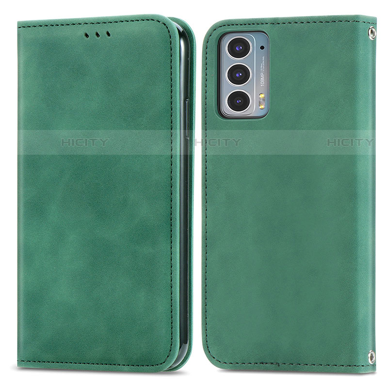 Funda de Cuero Cartera con Soporte Carcasa S04D para Motorola Moto Edge 20 5G Verde