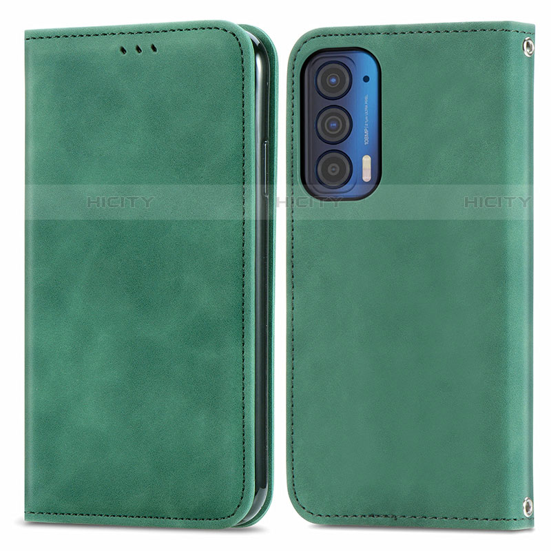 Funda de Cuero Cartera con Soporte Carcasa S04D para Motorola Moto Edge (2021) 5G Verde