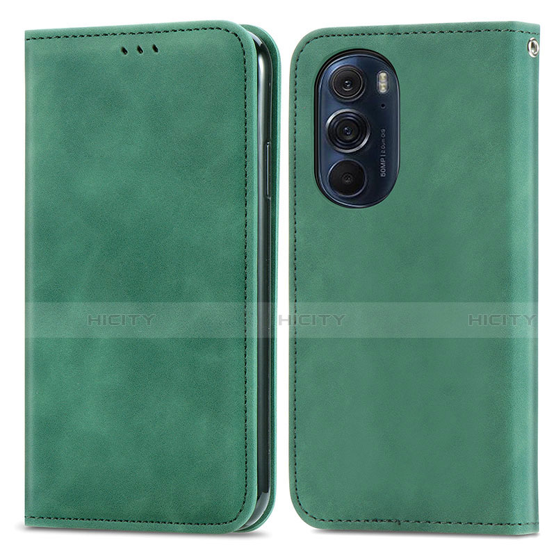 Funda de Cuero Cartera con Soporte Carcasa S04D para Motorola Moto Edge 30 Pro 5G Verde