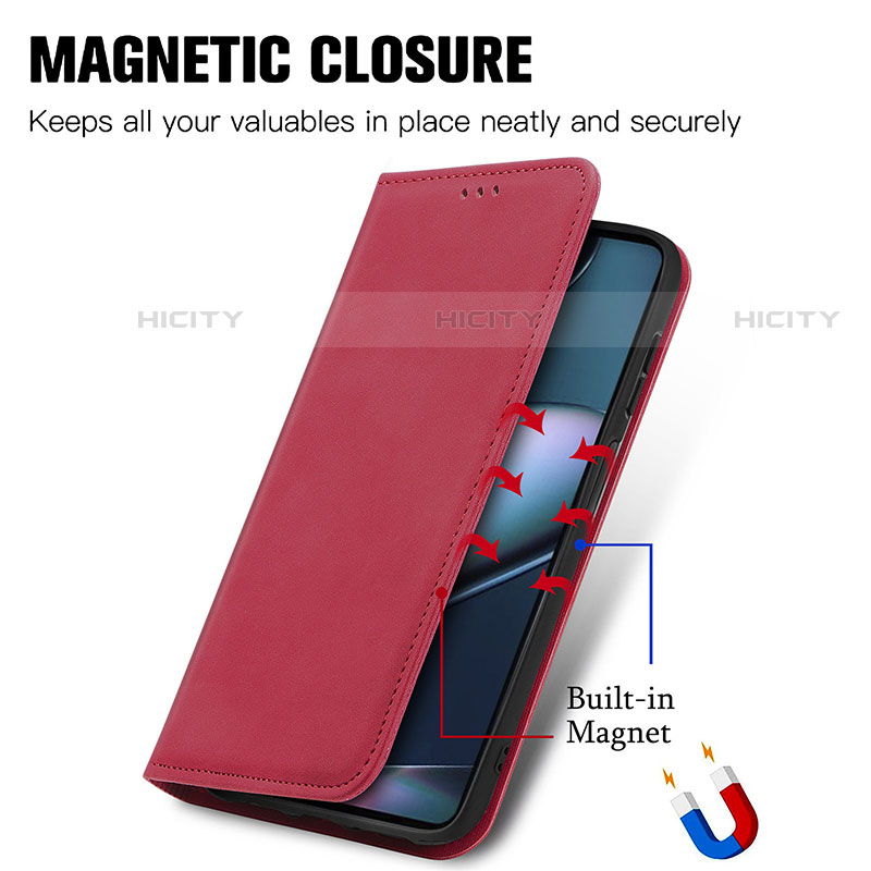 Funda de Cuero Cartera con Soporte Carcasa S04D para Motorola Moto Edge Plus (2022) 5G