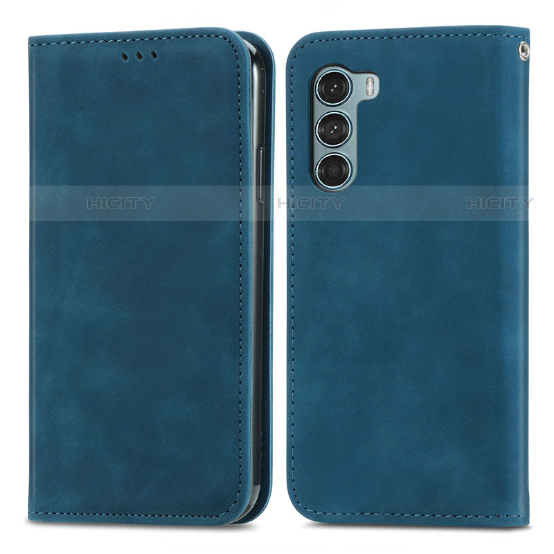 Funda de Cuero Cartera con Soporte Carcasa S04D para Motorola Moto Edge S30 5G Azul