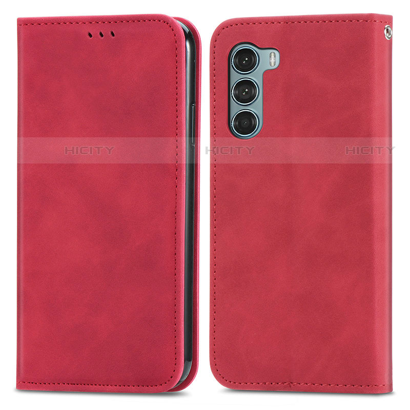 Funda de Cuero Cartera con Soporte Carcasa S04D para Motorola Moto Edge S30 5G Rojo