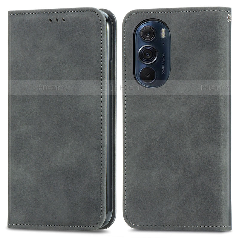 Funda de Cuero Cartera con Soporte Carcasa S04D para Motorola Moto Edge X30 5G Gris