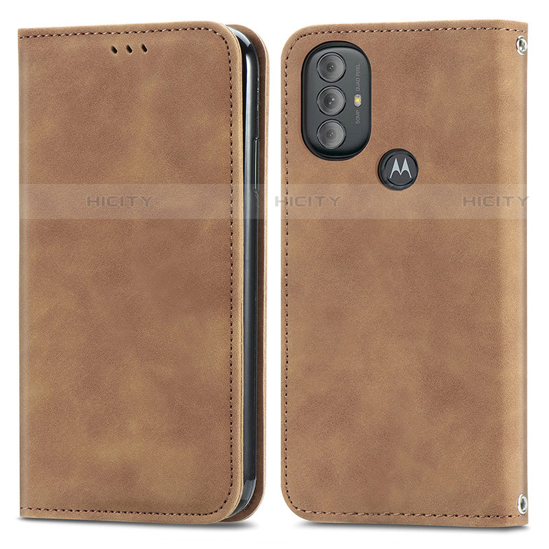 Funda de Cuero Cartera con Soporte Carcasa S04D para Motorola Moto G Play (2023) Marron