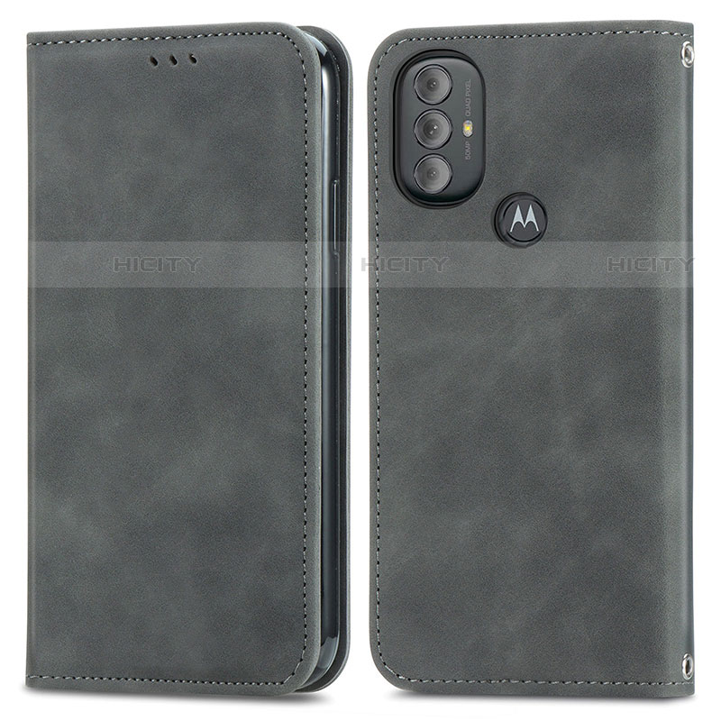 Funda de Cuero Cartera con Soporte Carcasa S04D para Motorola Moto G Play Gen 2 Gris