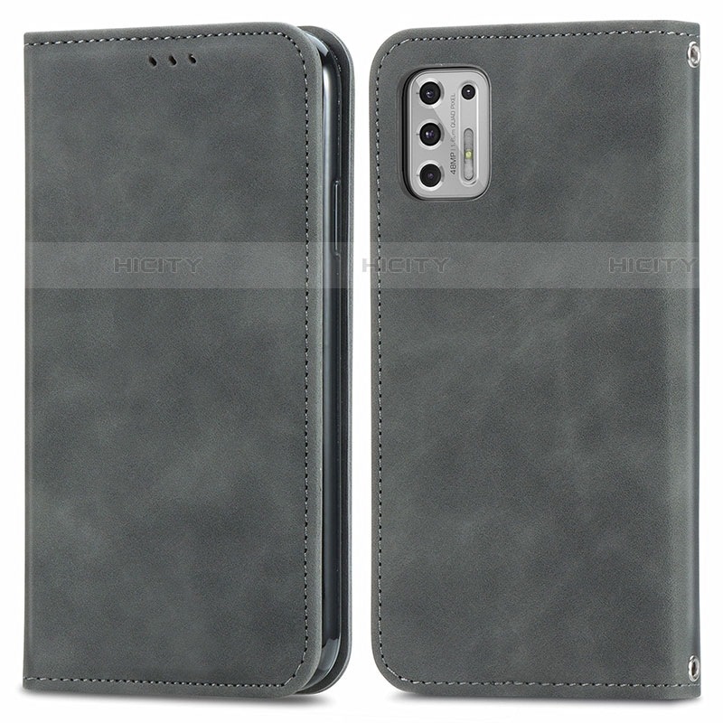 Funda de Cuero Cartera con Soporte Carcasa S04D para Motorola Moto G Stylus (2021) Gris