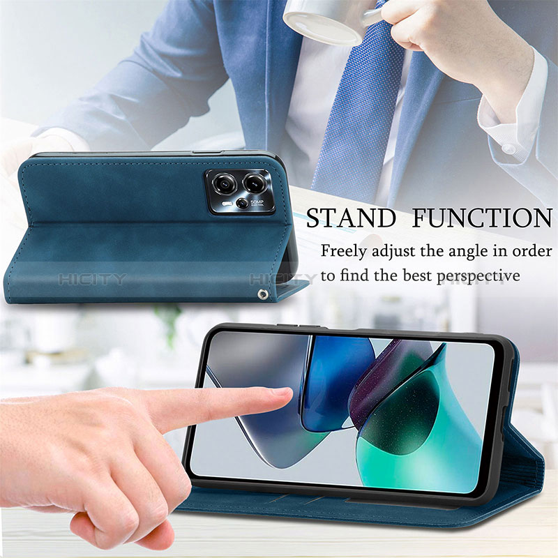 Funda de Cuero Cartera con Soporte Carcasa S04D para Motorola Moto G13