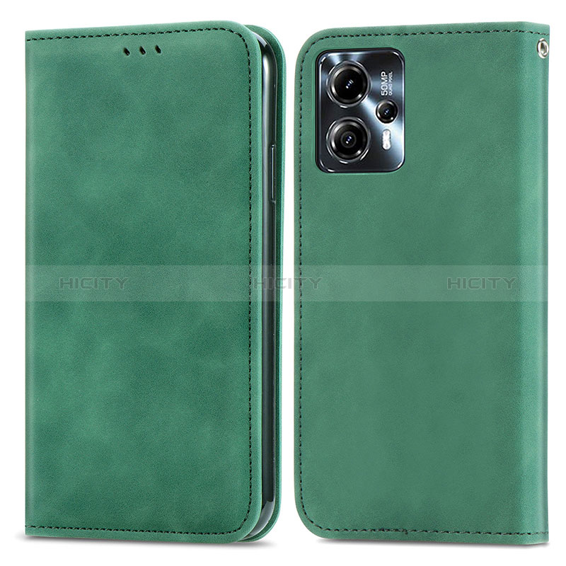 Funda de Cuero Cartera con Soporte Carcasa S04D para Motorola Moto G13 Verde