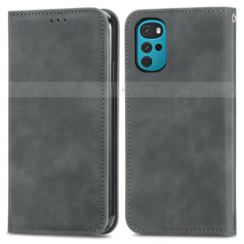 Funda de Cuero Cartera con Soporte Carcasa S04D para Motorola Moto G22 Gris