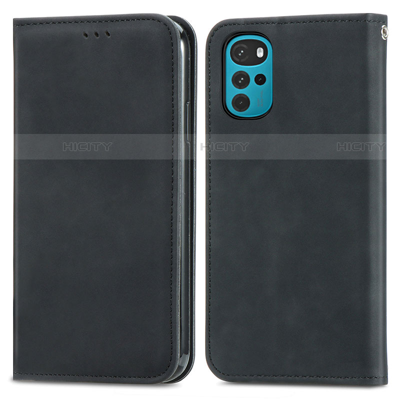 Funda de Cuero Cartera con Soporte Carcasa S04D para Motorola Moto G22 Negro