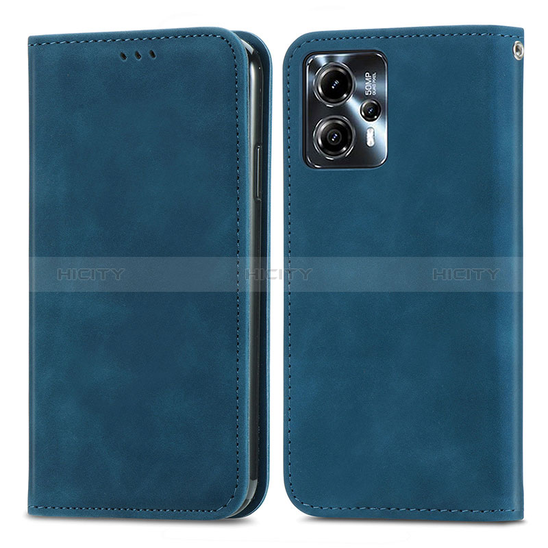 Funda de Cuero Cartera con Soporte Carcasa S04D para Motorola Moto G23 Azul