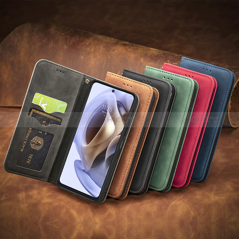 Funda de Cuero Cartera con Soporte Carcasa S04D para Motorola Moto G31