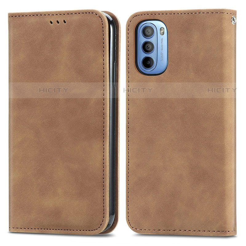 Funda de Cuero Cartera con Soporte Carcasa S04D para Motorola Moto G31 Marron