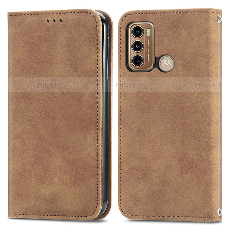 Funda de Cuero Cartera con Soporte Carcasa S04D para Motorola Moto G40 Fusion Marron