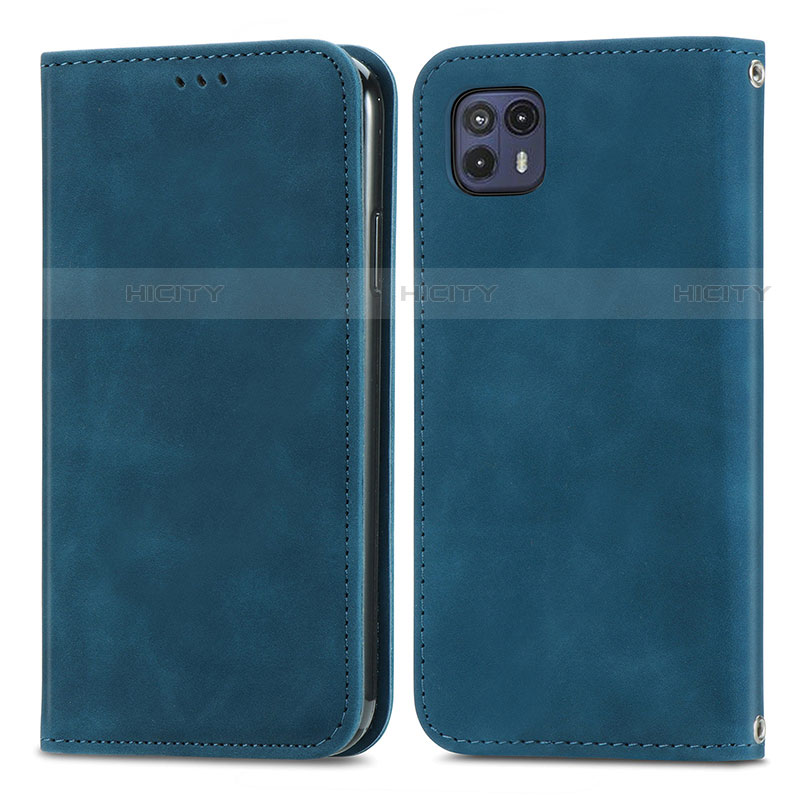 Funda de Cuero Cartera con Soporte Carcasa S04D para Motorola Moto G50 5G Azul