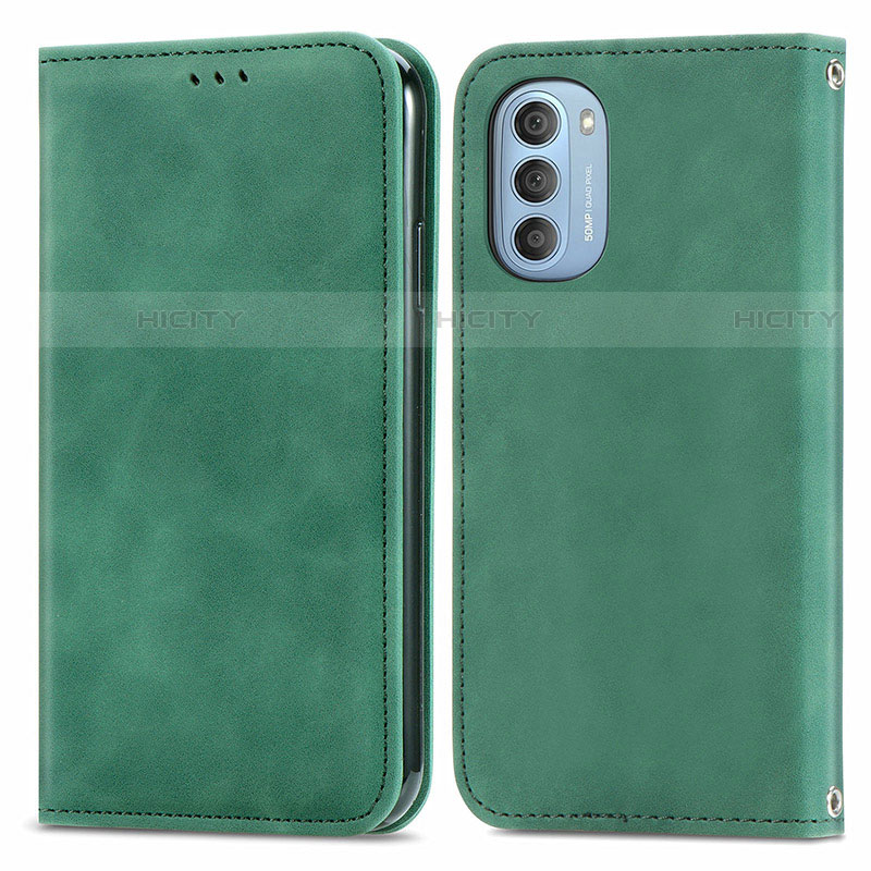 Funda de Cuero Cartera con Soporte Carcasa S04D para Motorola Moto G51 5G Verde