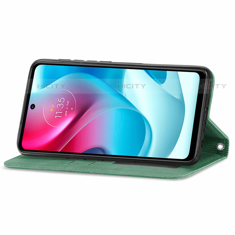 Funda de Cuero Cartera con Soporte Carcasa S04D para Motorola Moto G60s