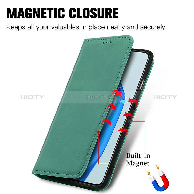 Funda de Cuero Cartera con Soporte Carcasa S04D para OnePlus 9R 5G