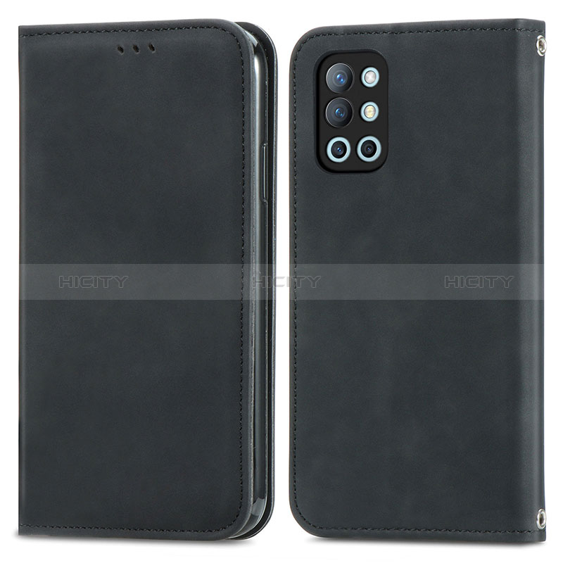 Funda de Cuero Cartera con Soporte Carcasa S04D para OnePlus 9R 5G Negro