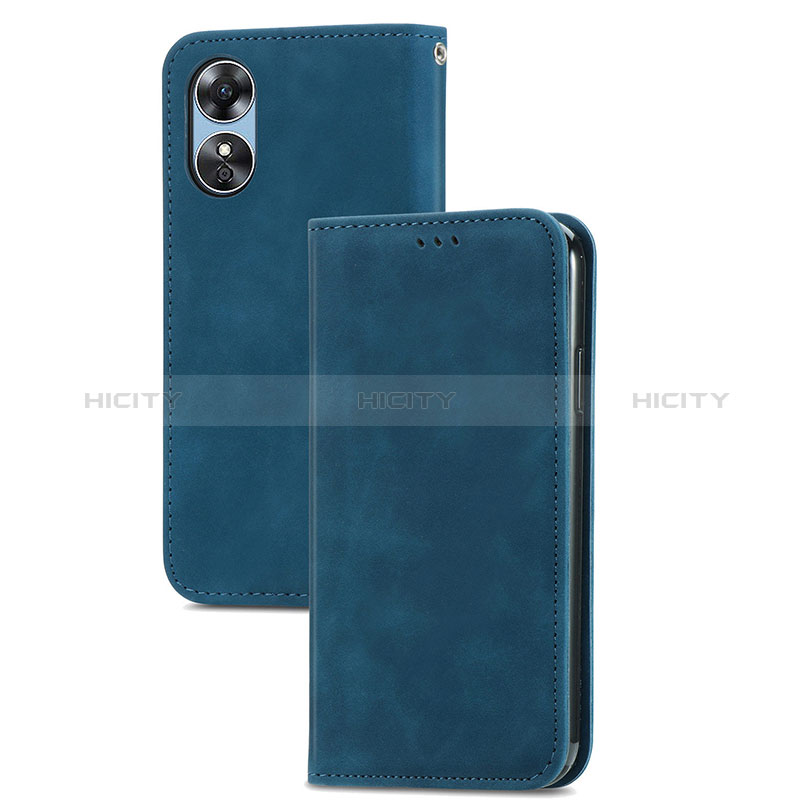 Funda de Cuero Cartera con Soporte Carcasa S04D para Oppo A17