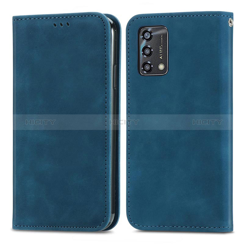 Funda de Cuero Cartera con Soporte Carcasa S04D para Oppo A95 4G Azul