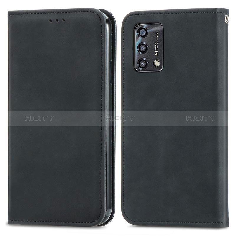 Funda de Cuero Cartera con Soporte Carcasa S04D para Oppo A95 4G Negro