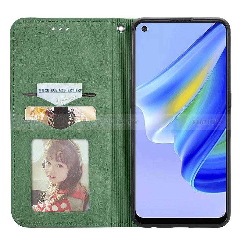 Funda de Cuero Cartera con Soporte Carcasa S04D para Oppo F19