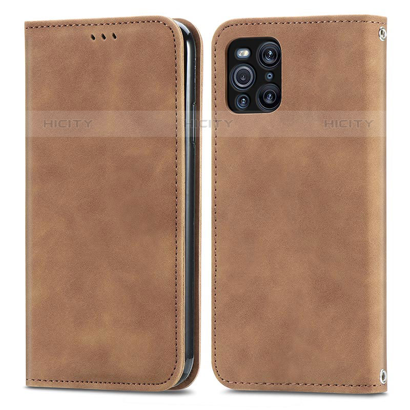 Funda de Cuero Cartera con Soporte Carcasa S04D para Oppo Find X3 Pro 5G