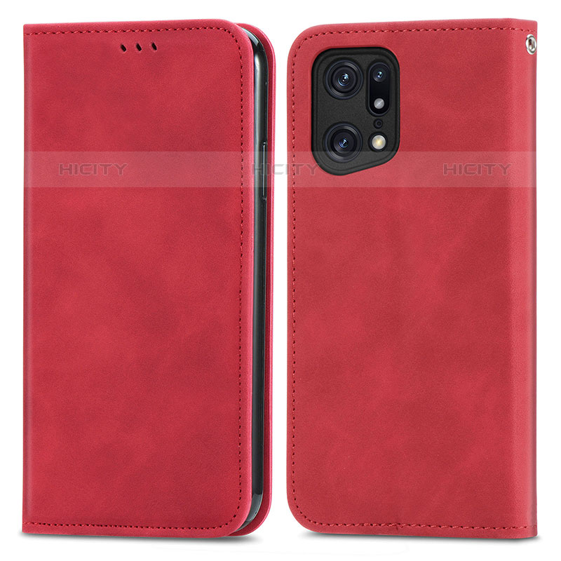 Funda de Cuero Cartera con Soporte Carcasa S04D para Oppo Find X5 Pro 5G